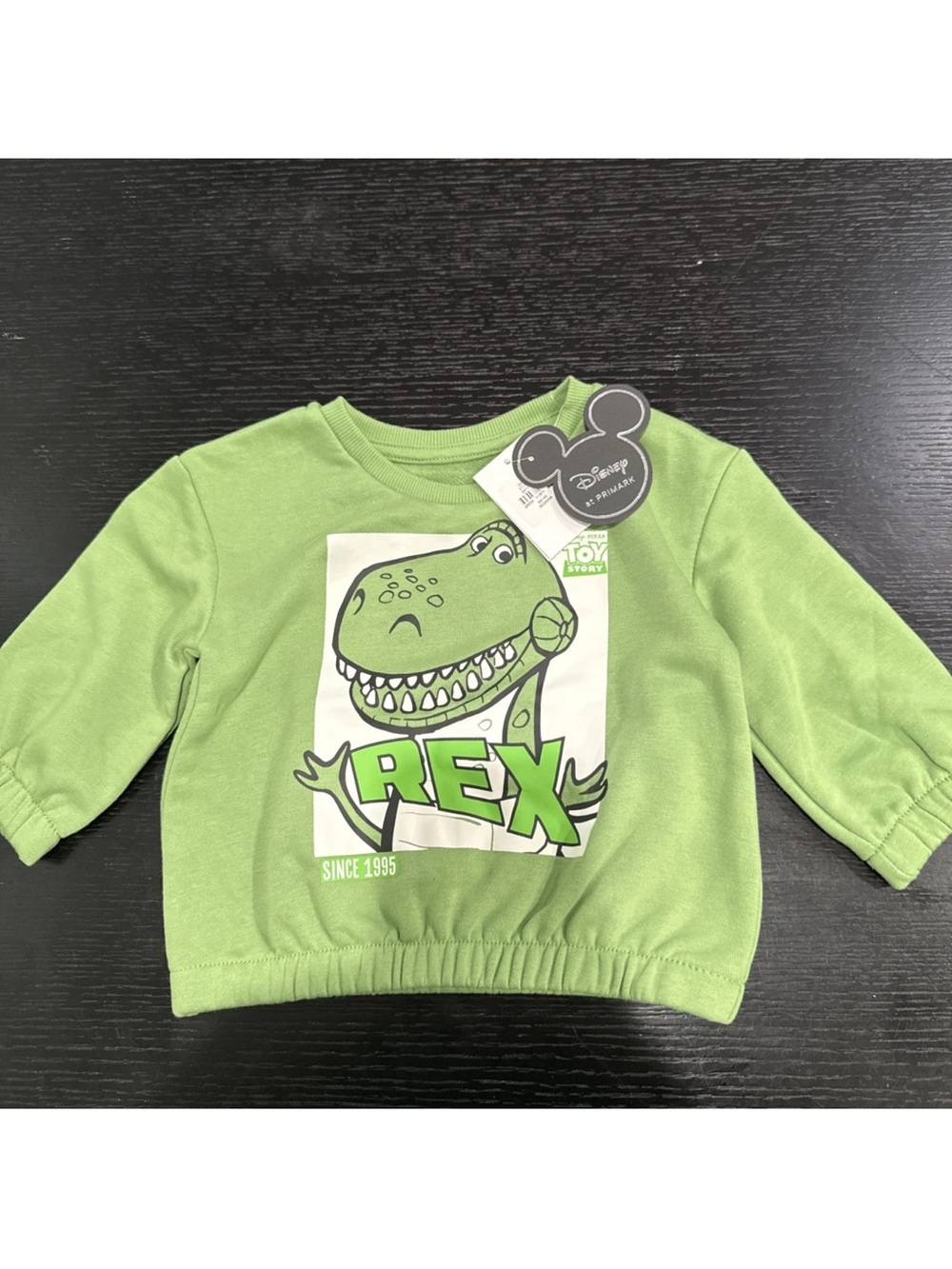 Disney Toy Story Rex X PRIMARK Boys Girls Baby Green Sweater Jumper 9-12 Mths